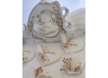 Segnaposto in Cera di Soia con Fiori Stabilizzati – Varie Forme Eleganti | Tesori Colati