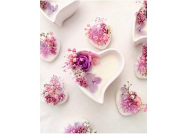 Mini Heart Rose - Cuore in Cera di Soia con Rose Stabilizzate