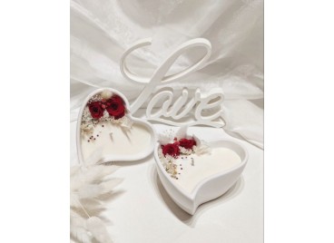 Mini Heart Rose - Candela in Cera di Soia con Rose Stabilizzate