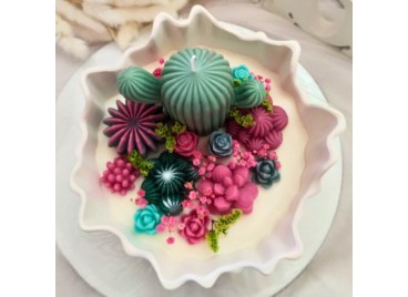 Desert Bloom Garden - Candela Artigianale in Gesso Ceramico Profumato