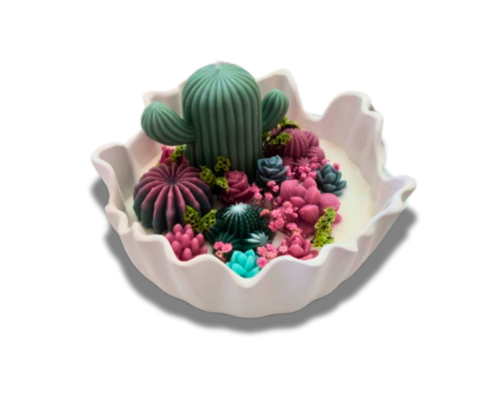 Desert Bloom Garden - Candela Artigianale in Gesso Ceramico Profumato