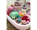 Candela “Oasi di Cactus” in Gesso Ceramico – Artigianale in Cera di Soia