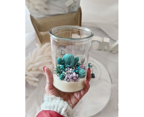 Terrarium in Glass Large – Candela Artigianale in Cera di Soia e Oliva