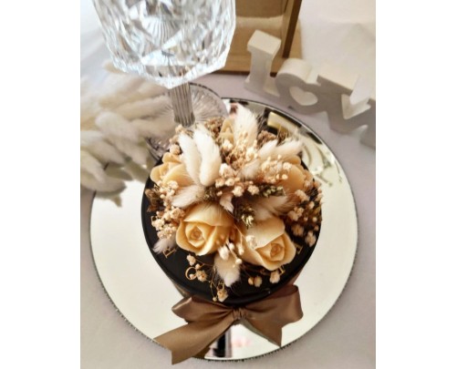 Boquet Portagioie Nero - Candela Profumata in Cera di Soia e Oliva