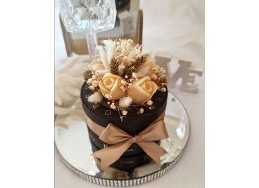 Boquet Portagioie Nero - Candela Profumata in Cera di Soia e Oliva