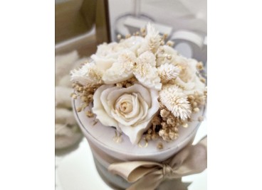 Boquet Portagioie Bianco - Candela Profumata e Portagioie Elegante