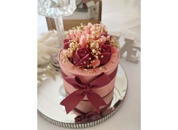 Boquet Portagioie Rosa - Candela Profumata Romantica con Cera di Soia