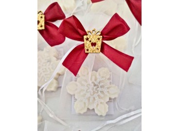 Fiocco di Neve Segnaposto in Cera di Oliva – Mini Bomboniera Elegante