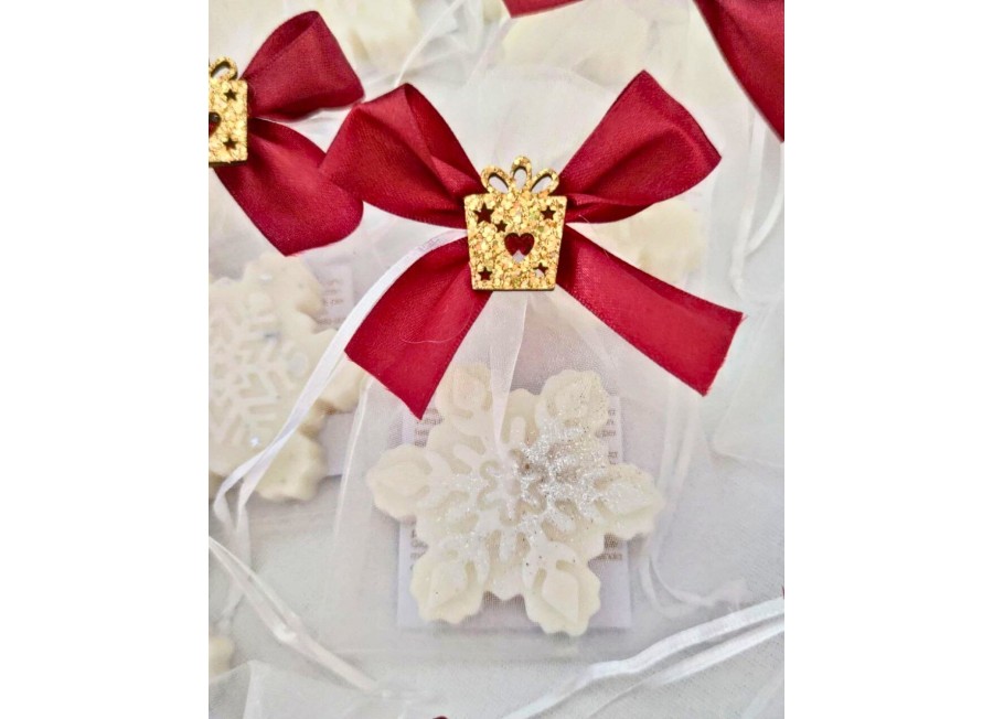 Fiocco di Neve Segnaposto in Cera di Oliva – Mini Bomboniera Elegante