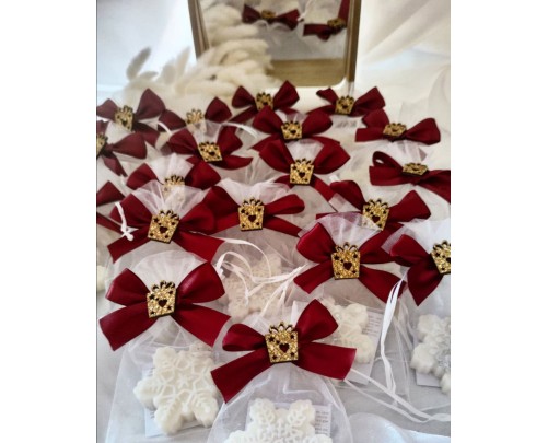 Fiocco di Neve Segnaposto in Cera di Oliva – Mini Bomboniera Elegante