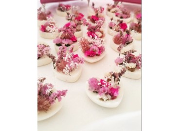 Cuore Segnaposto con Fiori Stabilizzati – Mini Bomboniera Profumata