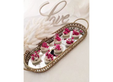 Cuore Segnaposto con Fiori Stabilizzati – Mini Bomboniera Profumata in Cera di Soia